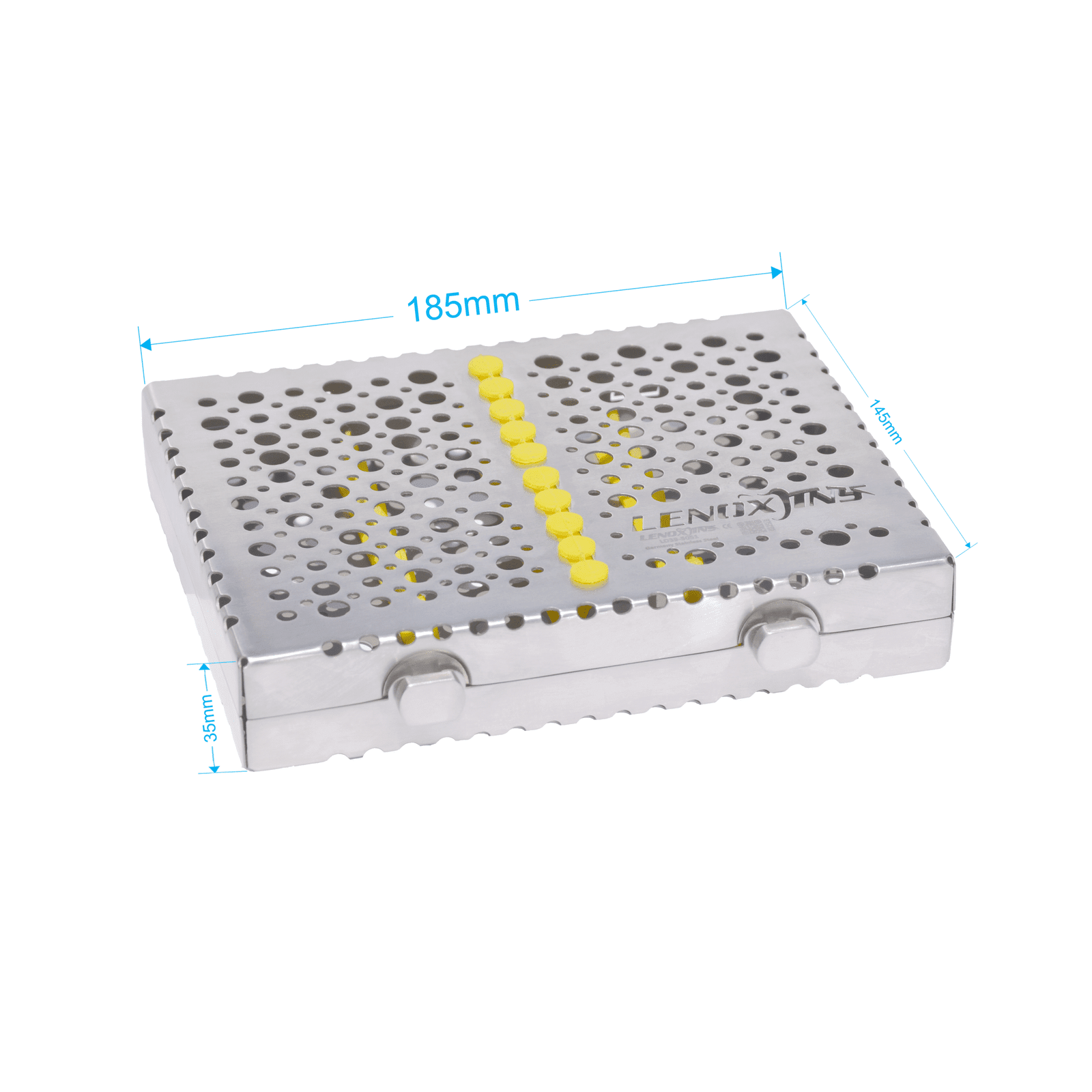 LD39-5051 Dental Cassette For 10pcs Removeable Lid, 185x145x35mm- SteriFlow Series - Image 1
