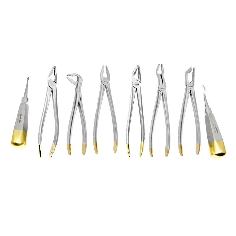 Dental-Atraumatic-Deep-Gripping-Extracting-Forceps-Elevators-Dental-instruments-copy-1.jpg Universal Atraumatic Extraction Forceps + Elevators Set - Image 1