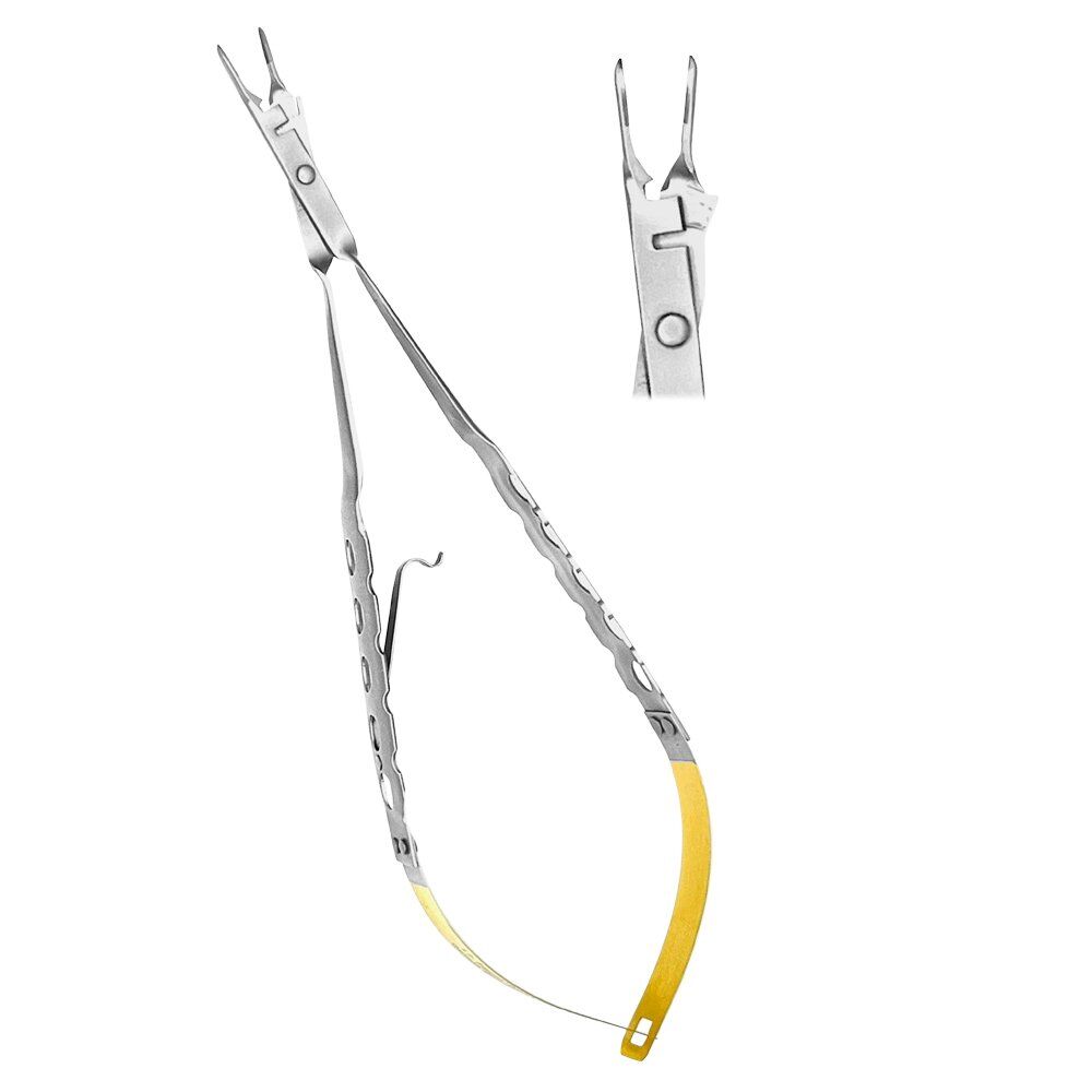 Micro Needle Holder Cutting Edge, Thumb-Lock, STR 18cm - Image 1
