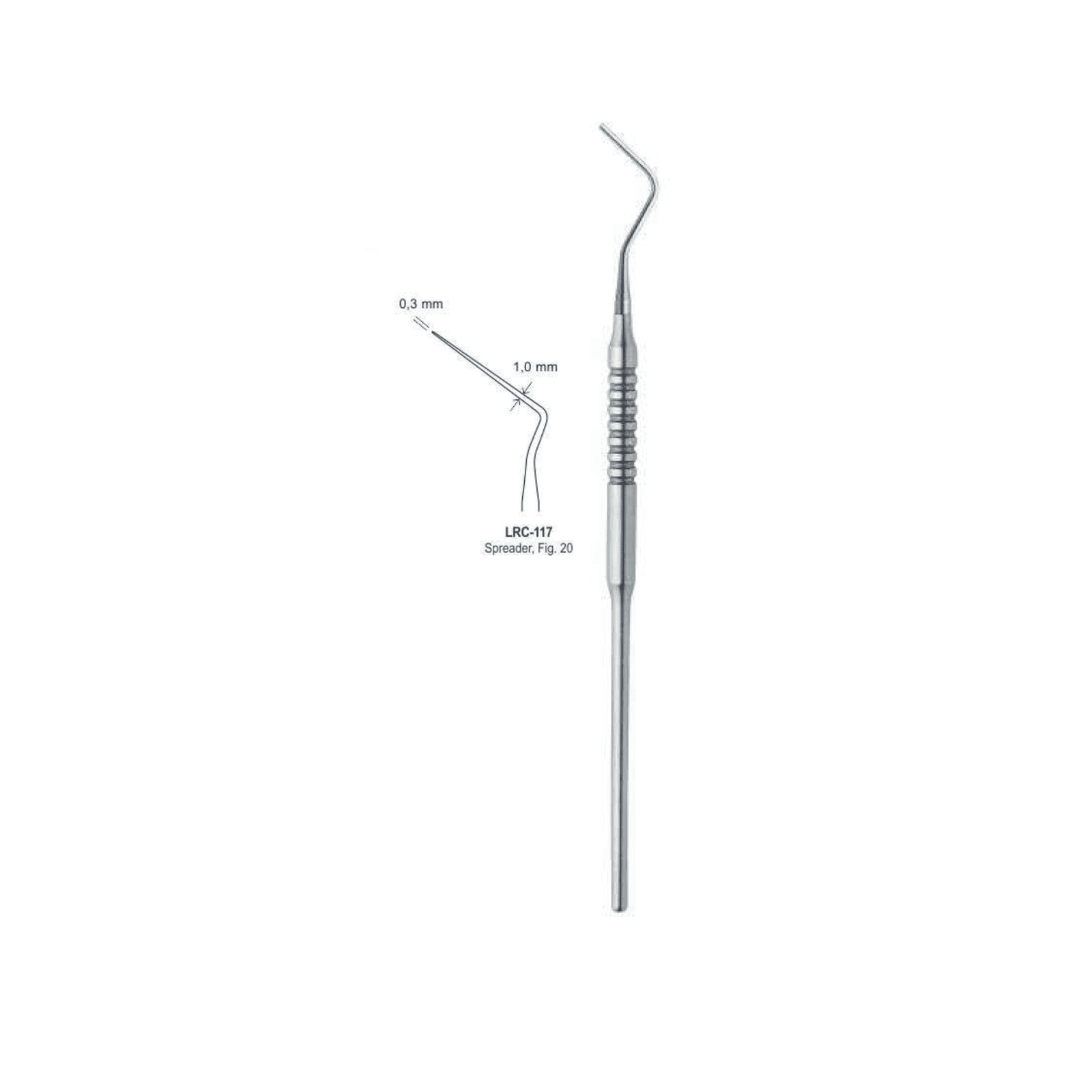 Root Canal Single Ended Plugger Solid Handle Fig.20 0.3MM/1.0MM - Image 1
