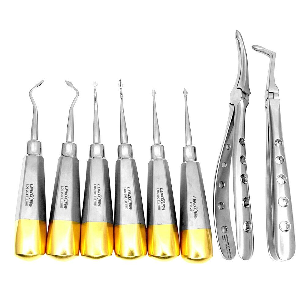SPADE ROOT TIP KIT - 6 Elevators and 2 Root Forceps - Image 1