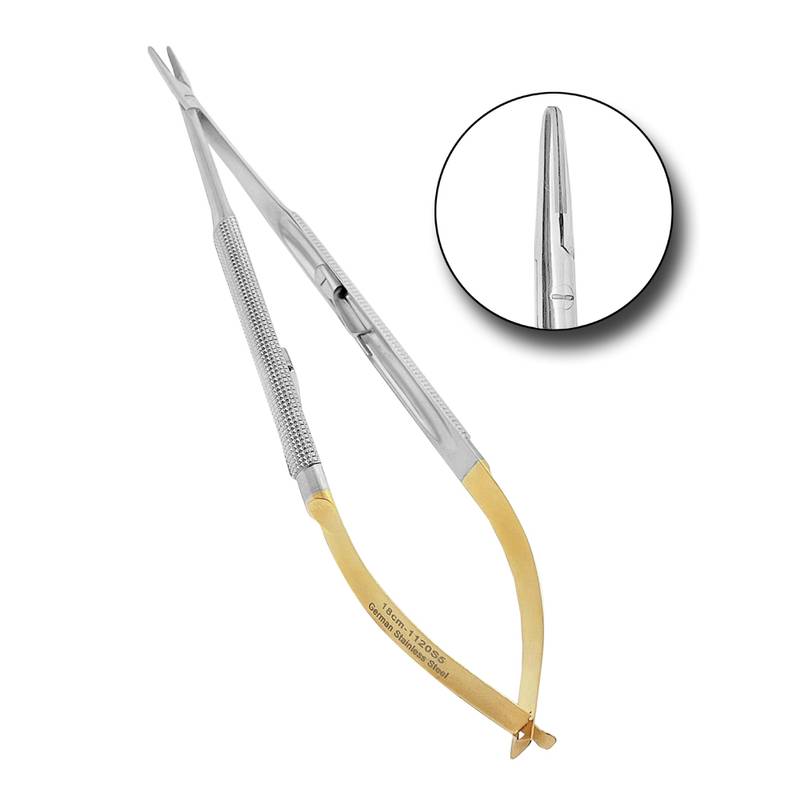 Castroviejo-Needle-Holder-18cm-Straight-TC-Point-Surgical-Dental-Instruments-copy-1.jpg Castroviejo Needle Holders 18cm TC STR - Image 1