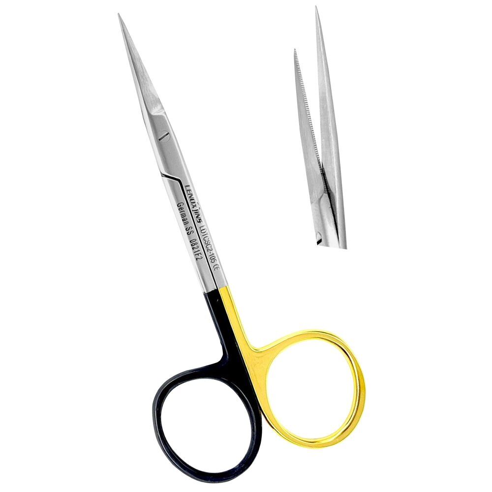 Iris Scissors TC 11.5cm, STR Super Cut Micro Serrated - Image 1