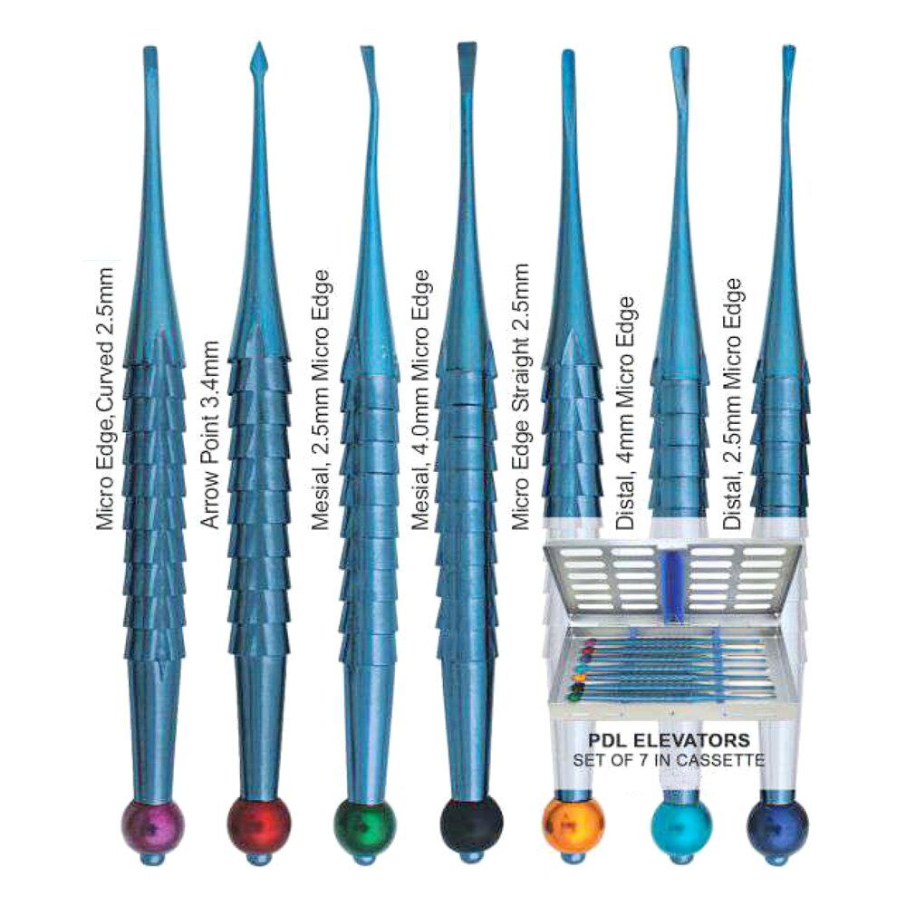 LPDL7-110.jpg PDL Periotome Elevators Set of 7 in Cassette - Image 1