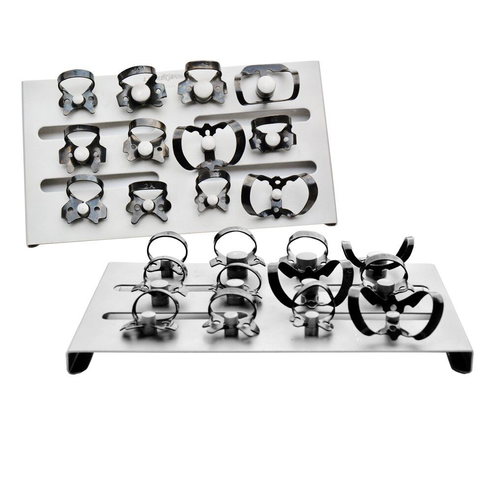 Black Rubber Dam Clamps Kit 12PCS - Image 1