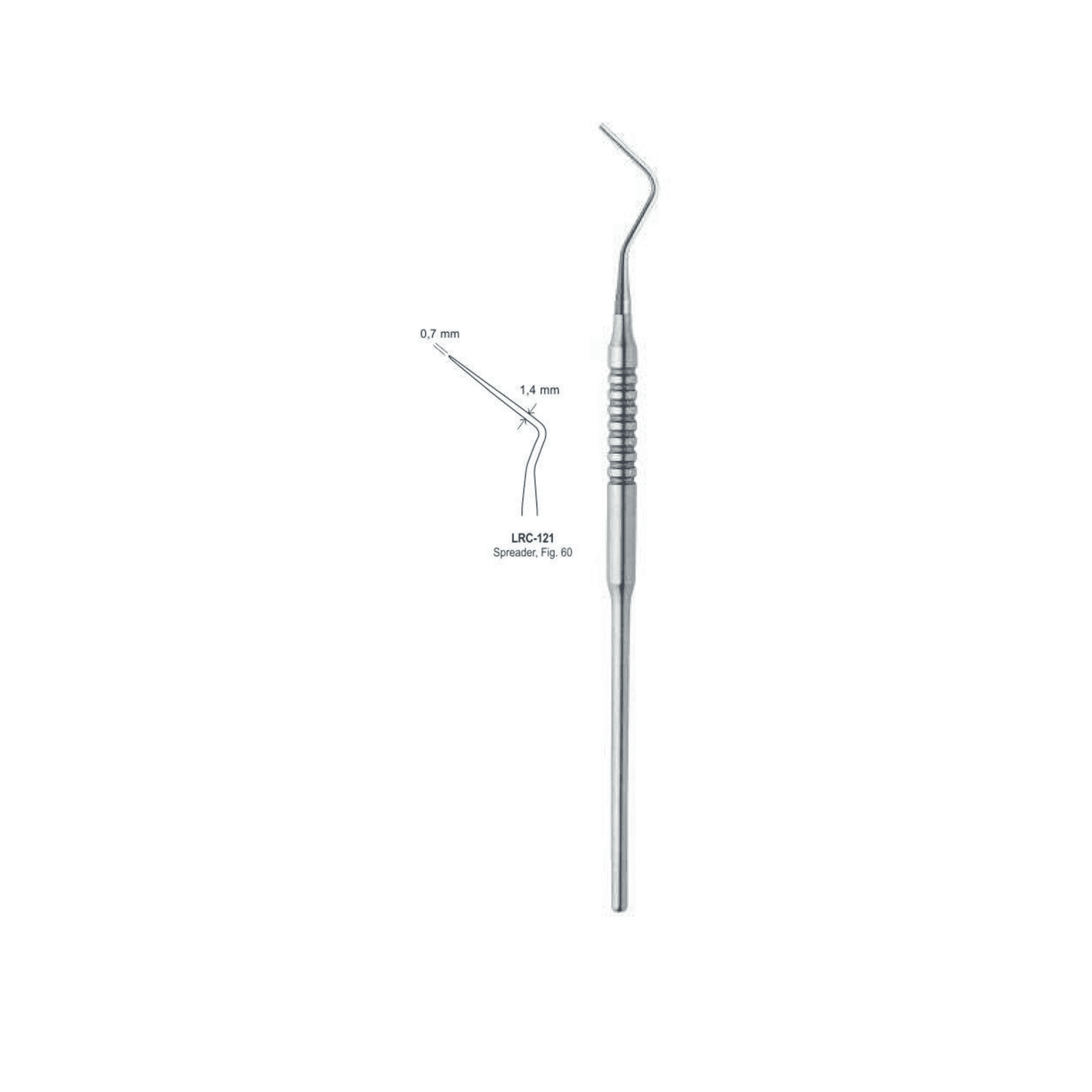 Root Canal Single Ended Plugger Solid Handle Fig.60 0.7MM/1.4MM - Image 1