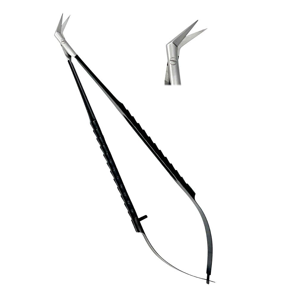 LDTC2-455-Micro-Tissue-Scissors-90-degree-Angled-18cm-TC-1.jpg Castroviejo Scissors 18cm TC Ergo Handle Black Angled - Image 1