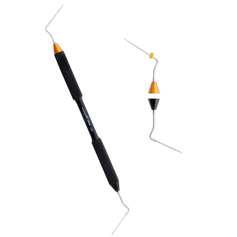 LRC-124-Root-Canal-Double-Ended-0.4mm-0.8mm-Titanium-Coated-1-1.jpg Root Canal Endo Explorer/Condenser Double Ended - Image 1