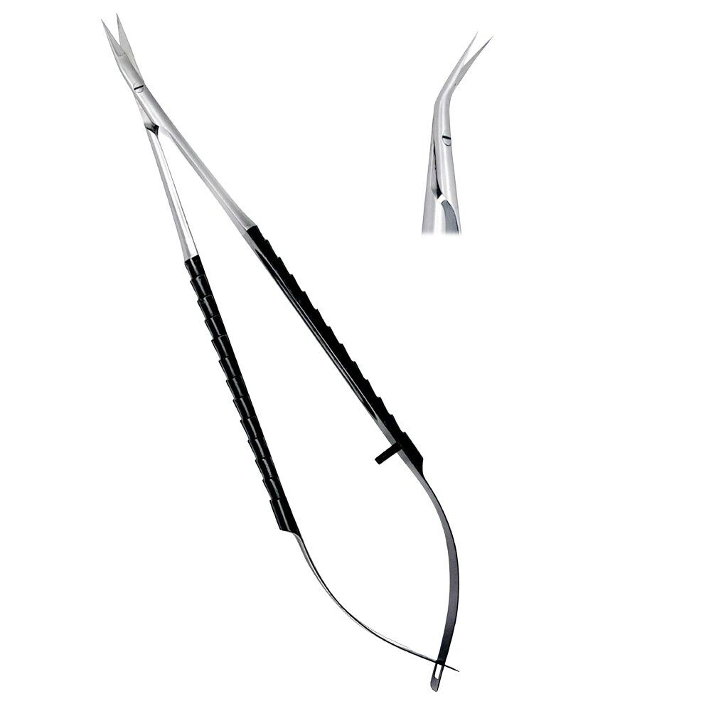 Castroviejo Scissors 18cm TC Ergo Handle Black 45° CVD - Image 1