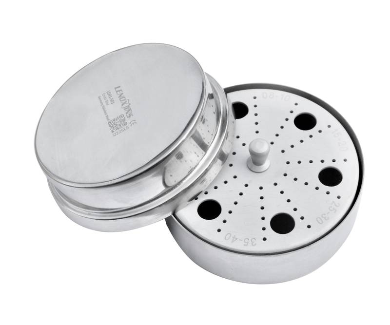 Aluminium Endo Box Round Shape 1.8mm with 72 Holes Stainless Steel - Image 1