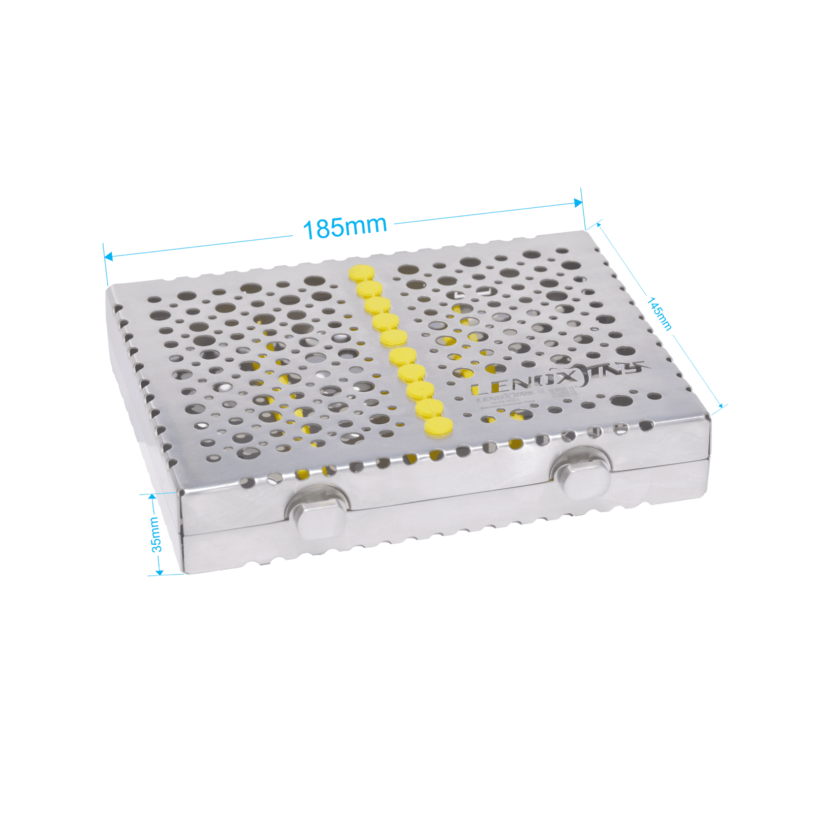 LD39-5051 Dental Cassette For 10pcs Removeable Lid, 185x145x35mm- SteriFlow Series - Image 1