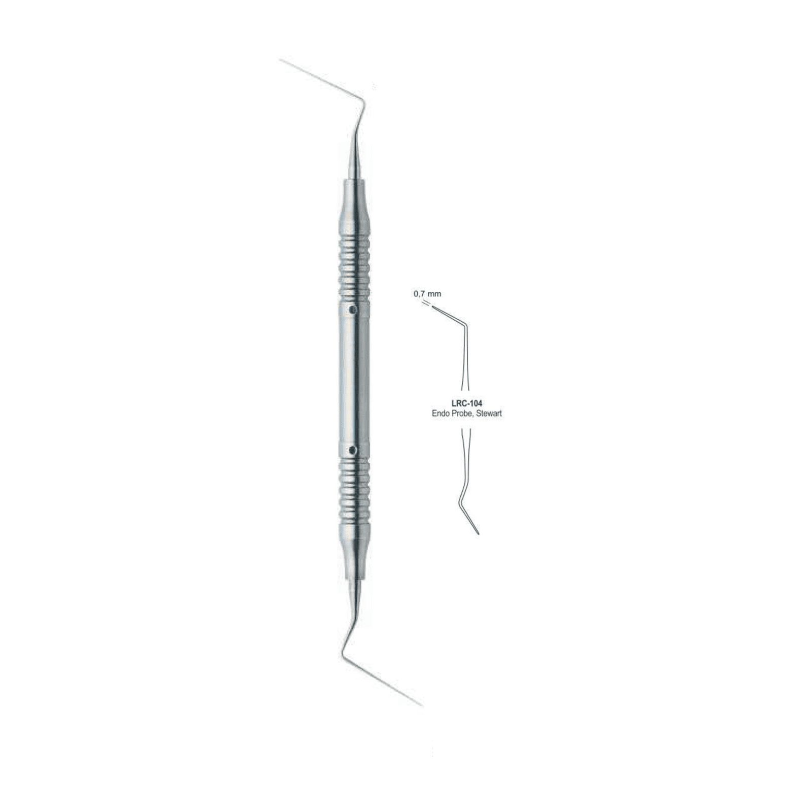 4 Root Canal Double Ended Endo Probe Stewart 0.7MM - Image 1