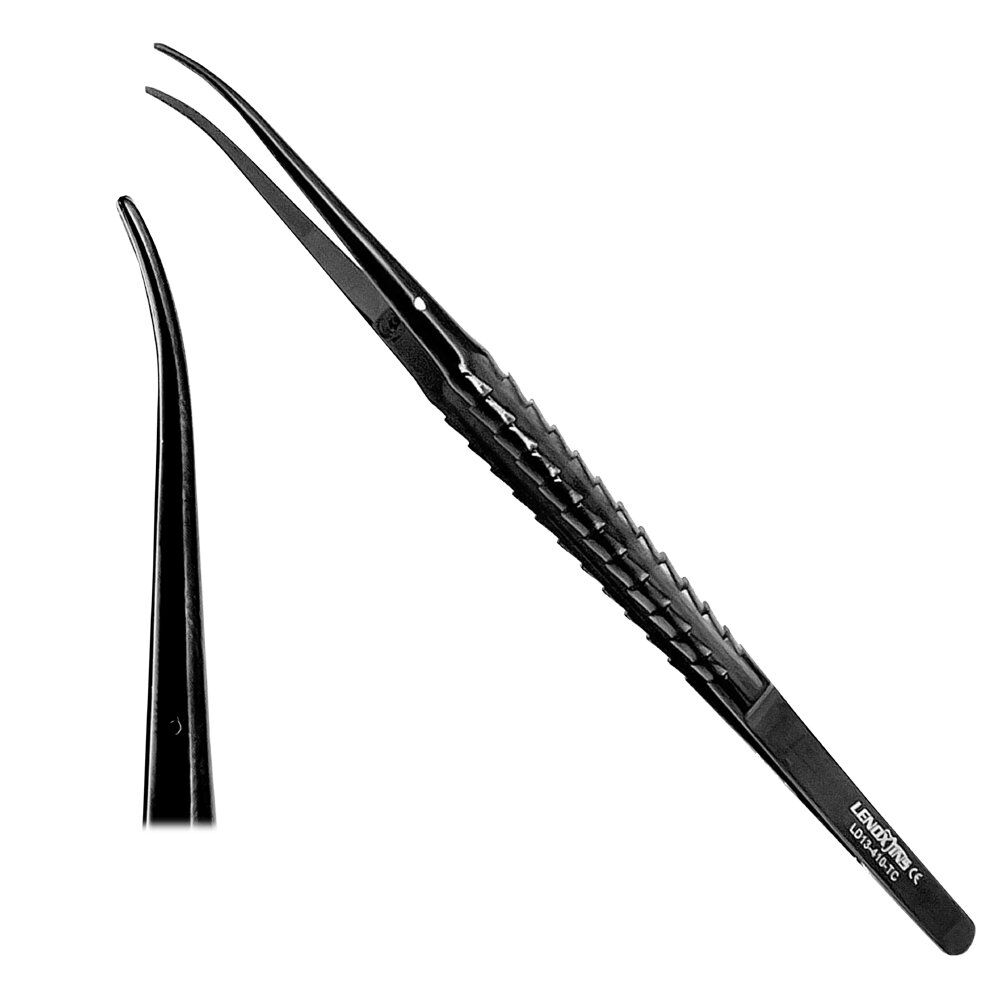 Micro Surgical Forceps Tweezers TC 17cm Curved - Image 1