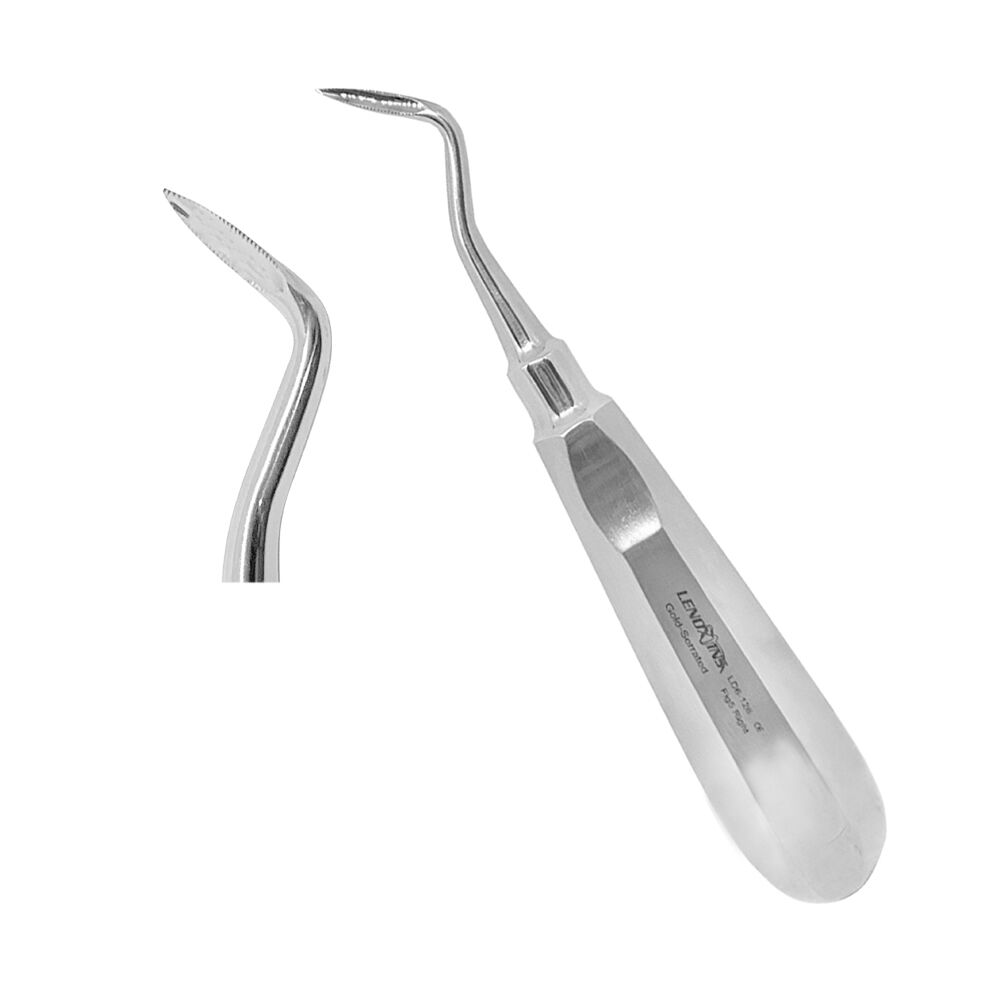 LD6-126-Apical-Dental-Root-Elevator-RIGHT-FIG-5-.-Micro-Serrated-Hollow-Handle.jpg Apical Root Elevators Fig.5 Right - Image 1