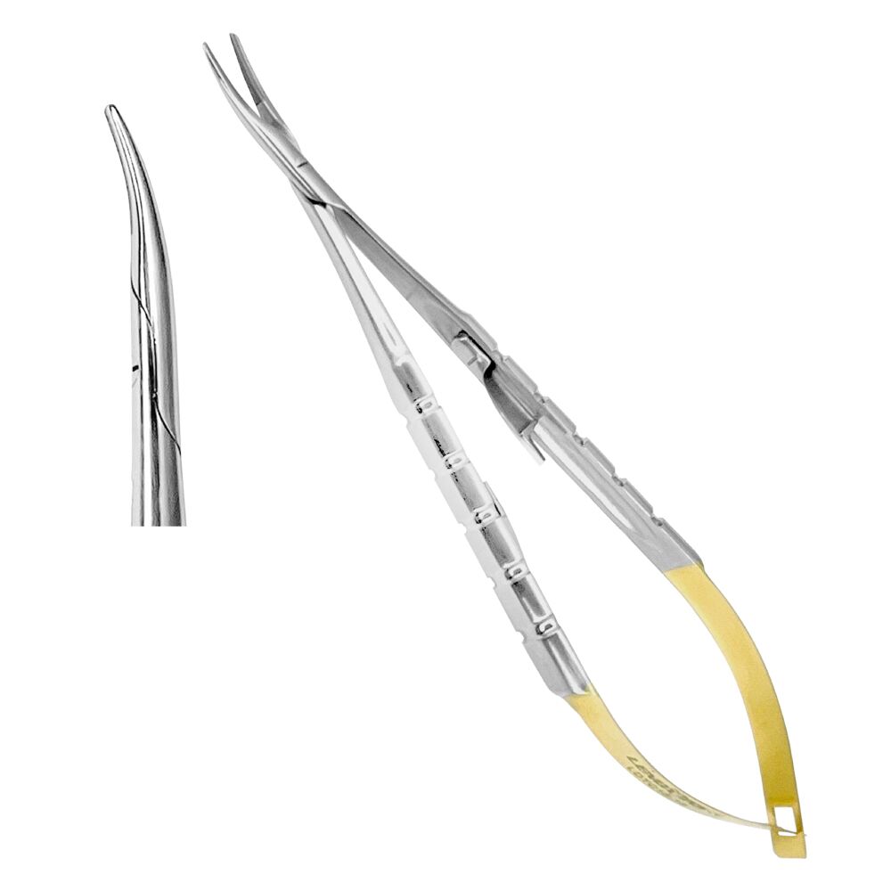 LDTC15-18-Dental-Castroviejo-Micro-Needle-Holder-CVD-TC-14cm-1.jpg Castroviejo Needle Holders Fine Point 14cm TC Curved - Image 1