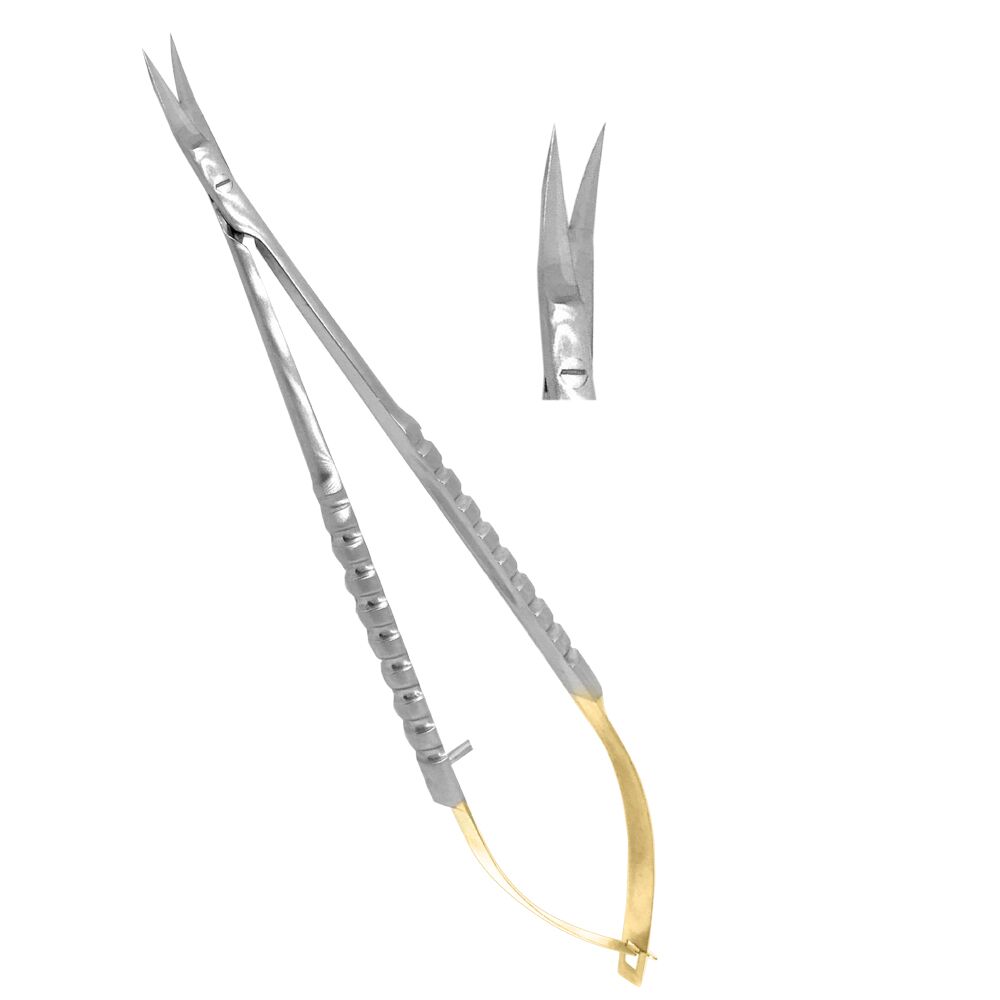 LDTC2-104-Castroviejo-Scissors-17cm-Curved-TC-Insert-copy-1.jpg Castroviejo Surgical Scissor, 17cm Curved TC - Image 1