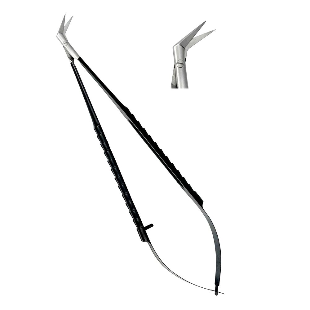 LDTC2-455-Micro-Tissue-Scissors-90-degree-Angled-18cm-TC-1.jpg Castroviejo Scissors 18cm TC Ergo Handle Black Angled - Image 1