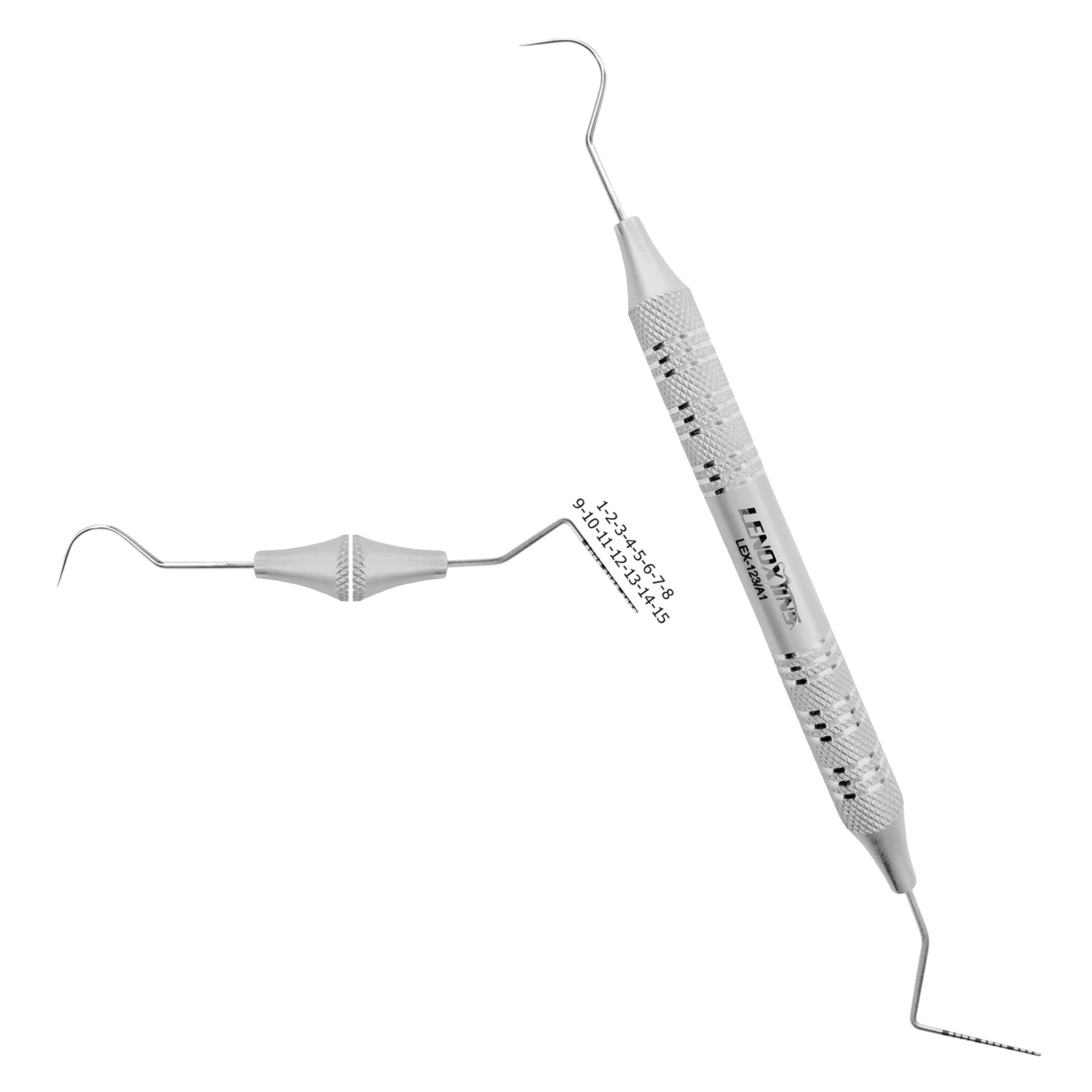 Explorers & Probes 23/15UNC dental diagnostic instrument by Lenox Instruments, featuring ergonomic design and premium stainless steel construction for endodontic and periodontal examinations.