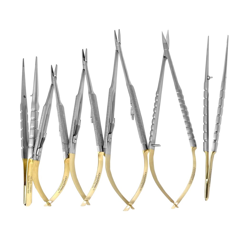 MSNS06-Micro-Surgery-Needle-Holders-Scissors-Forceps-Set-Straight-1.jpg Micro Surgery Needle Holders-Scissors-Forceps Collection Set STR - Image 1