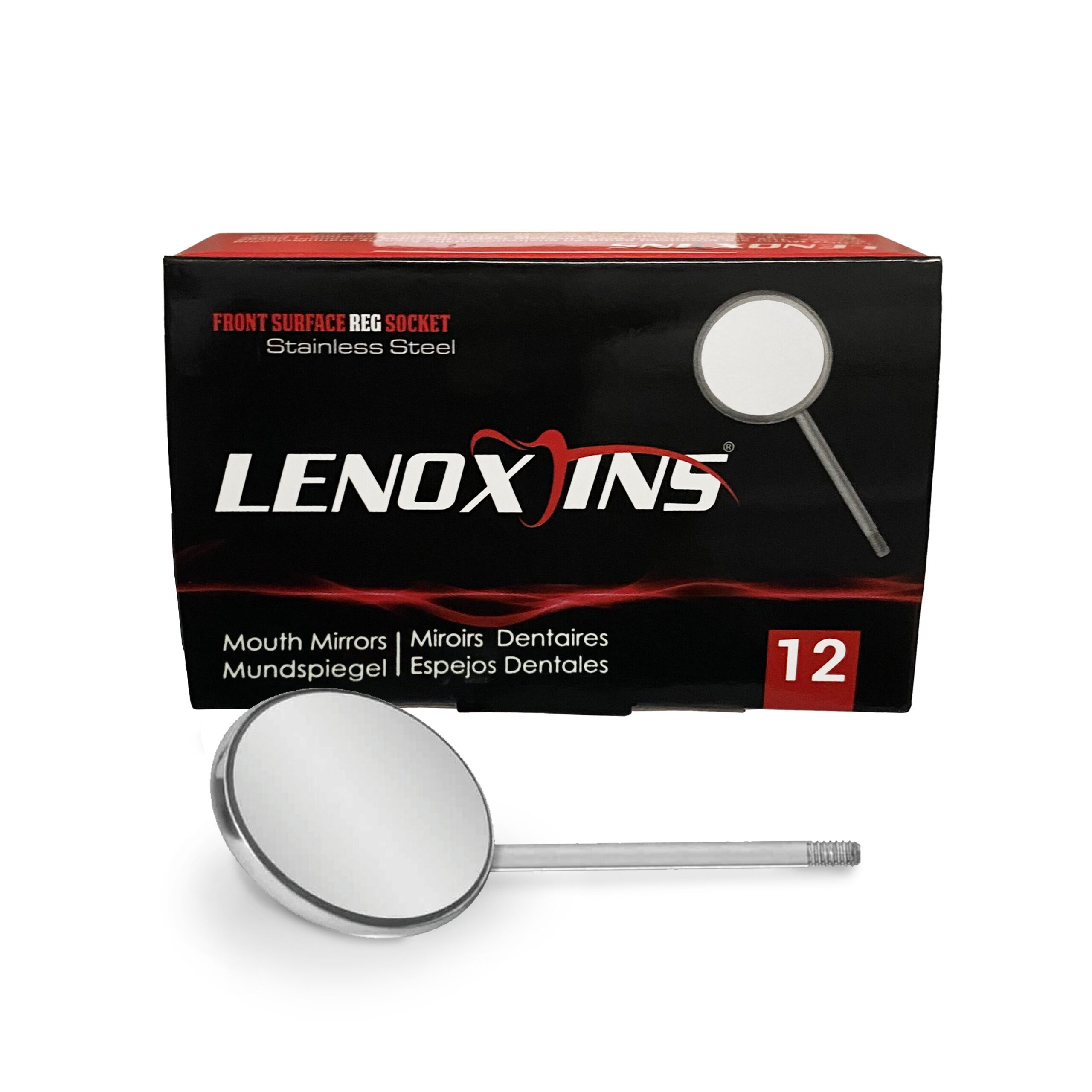 Mouth Mirrors Fig. 4 &Oslash;22mm Pack of 12 ( Regular Socket) Plain Mirror - Image 1