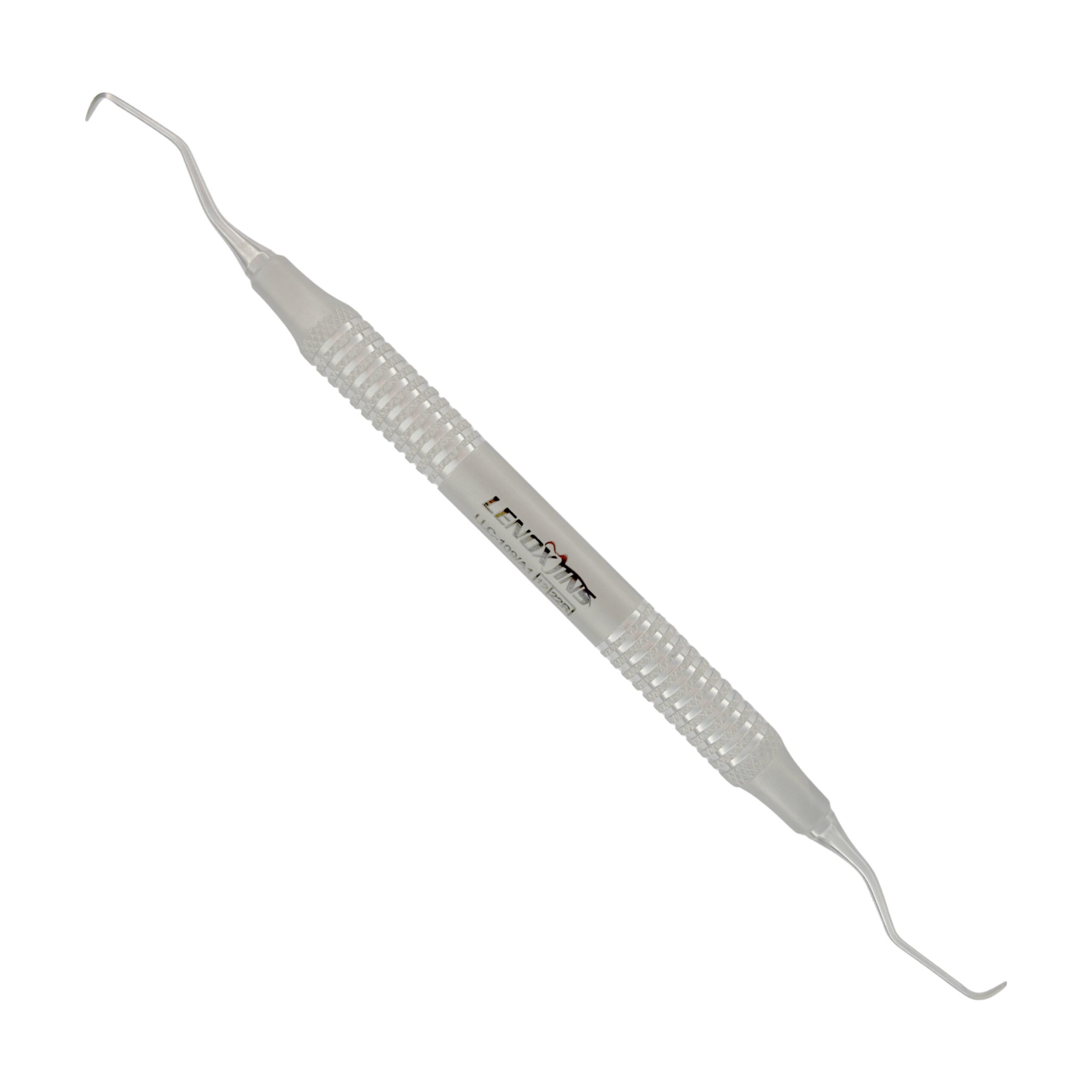 Langer Curette 3/4 by Lenox Instruments, premium periodontal tool for scaling and root planing, featuring dual ends for effective mesial and distal surface treatment.
