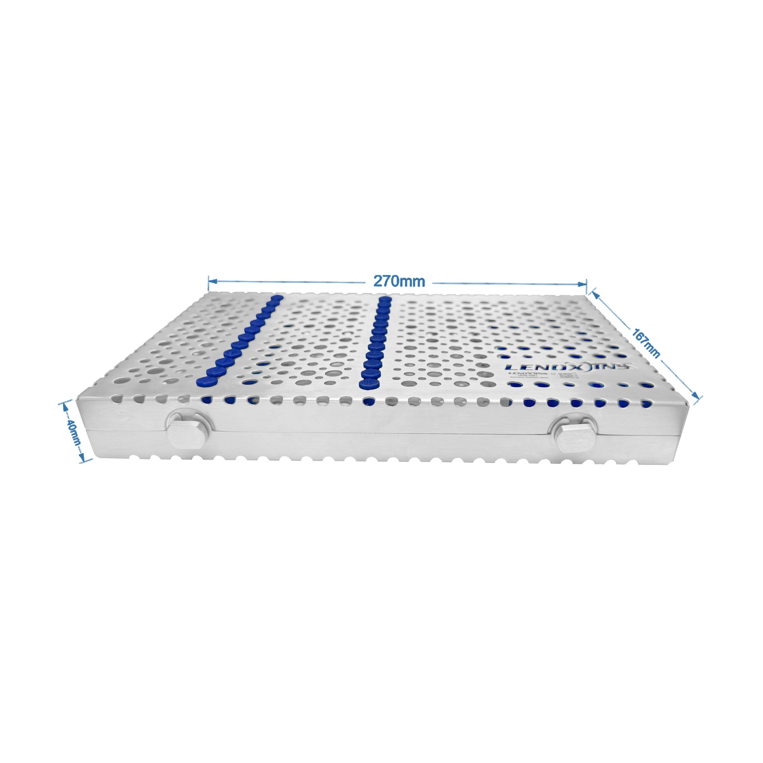 LD39-5062 CASEETTE FOR 12 WITH COMPARTMENT copy 2.JPG Dental Cassette with Compartment, 270x167x40MM– SteriFlow Series - Image 1