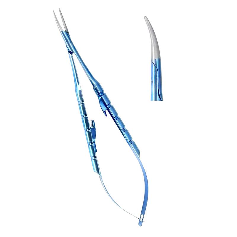 Micro Castrovijo Needle Holder Curved 14cm Titanium - Image 1