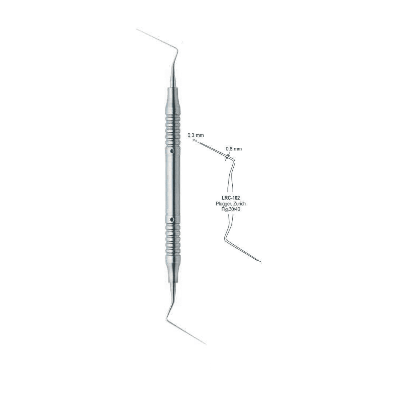 2 Root Canal Double Ended Plugger Fig 30/40 0.3/0.8MM - Image 1