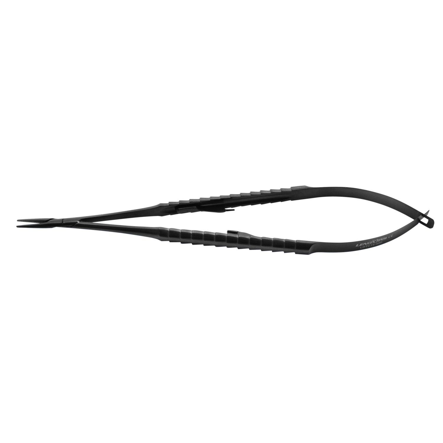 Castro-Viejo Micro Needle Holder TC 18cm STR Locking Ergo Handle Black, - Image 1