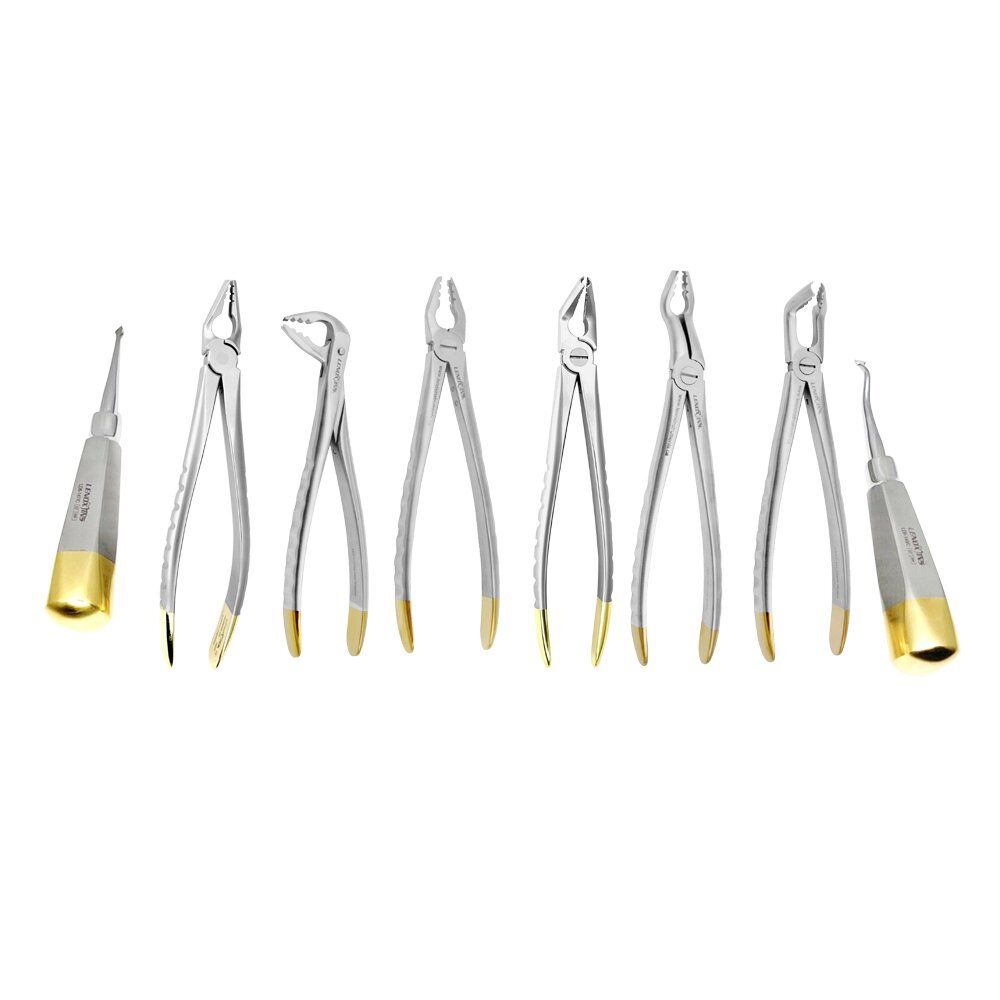 Dental-Atraumatic-Deep-Gripping-Extracting-Forceps-Elevators-Dental-instruments-copy-1.jpg Universal Atraumatic Extraction Forceps + Elevators Set - Image 1