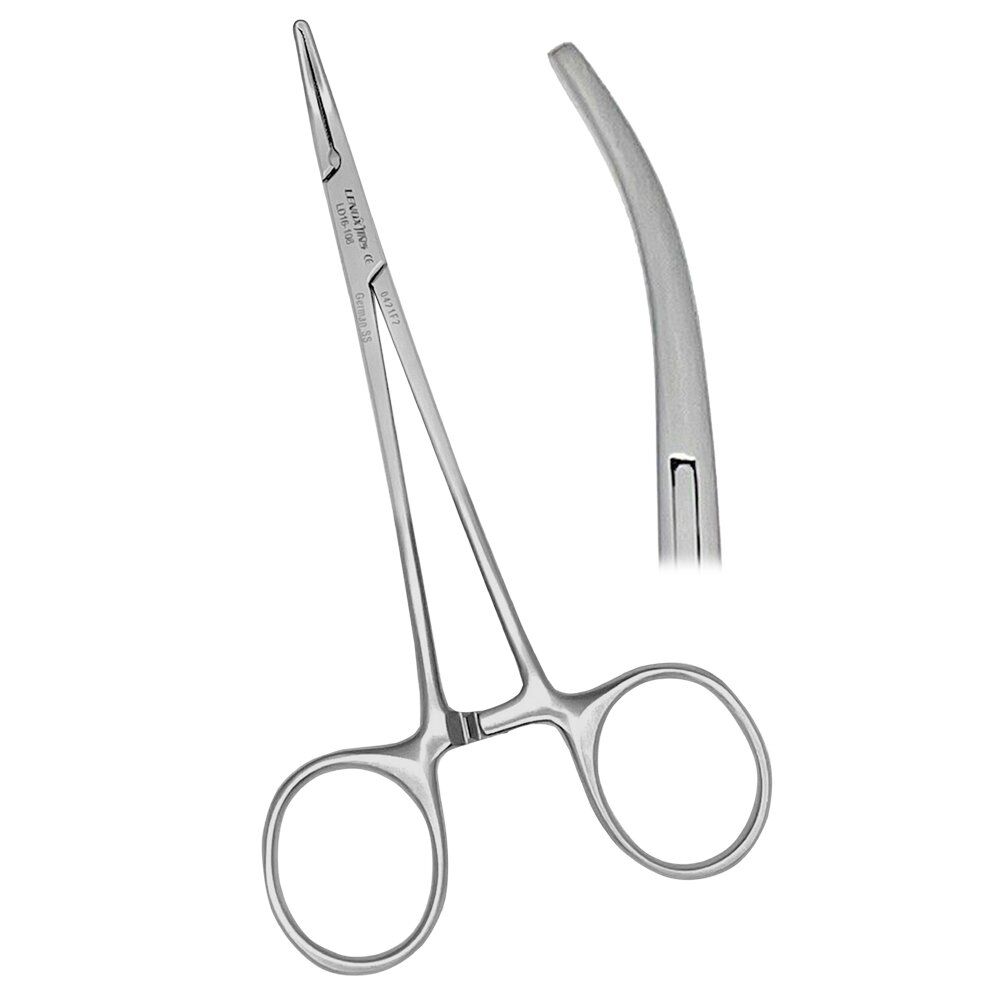 LD16-108-Mosquito-Tissue-Forceps-1x2-Teeth-Cvd-copy.jpg Halstead Mosquito Forceps 12.5cm Curved 1x2 Teeth - Image 1