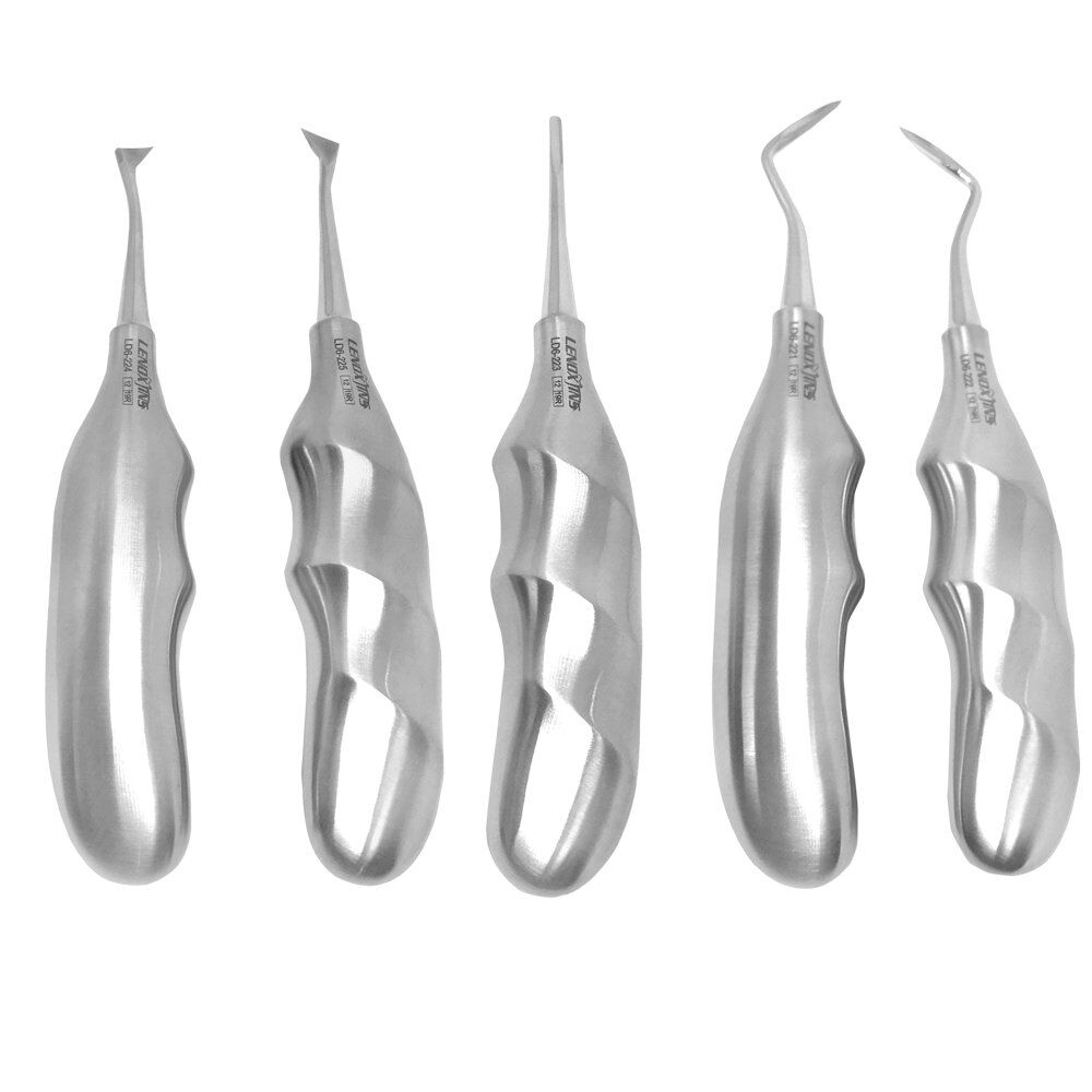 Dental Apical Elevators Set of 5, Ergonomic Hollow Handle - Image 1