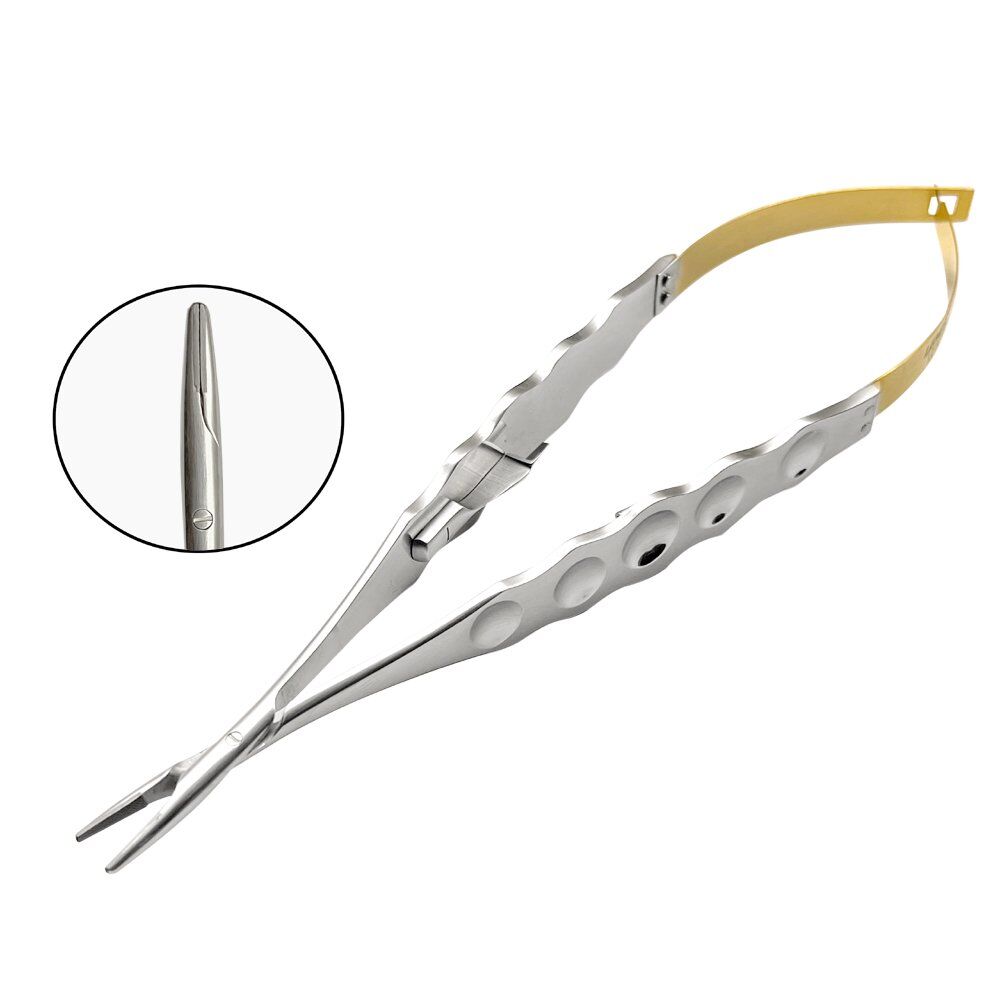 Castroviejo Needle Holder 18cm STR, Wide Handle Grip TC - Image 1