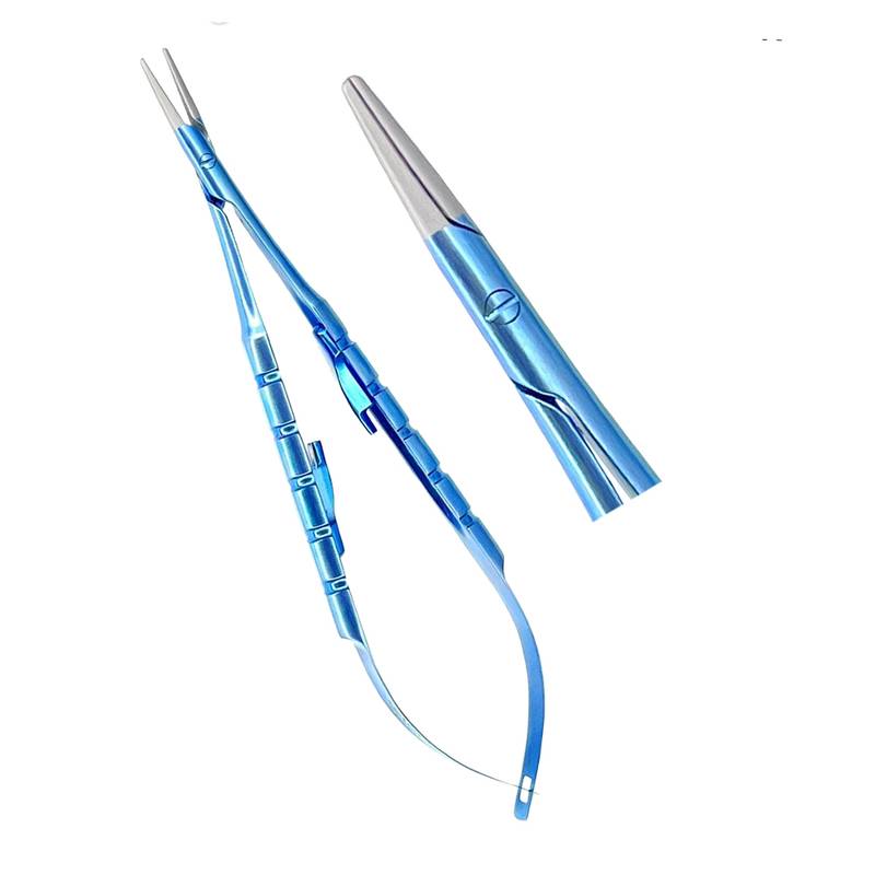 LDTT15-11-Titanium-Micro-Castrovijo-Needle-Holder-Straight-14cm-Surgical-Dental-Instrument.jpg Micro Castrovijo Needle Holder Straight 14cm Titanium - Precision Surgical Instrument - Image 1