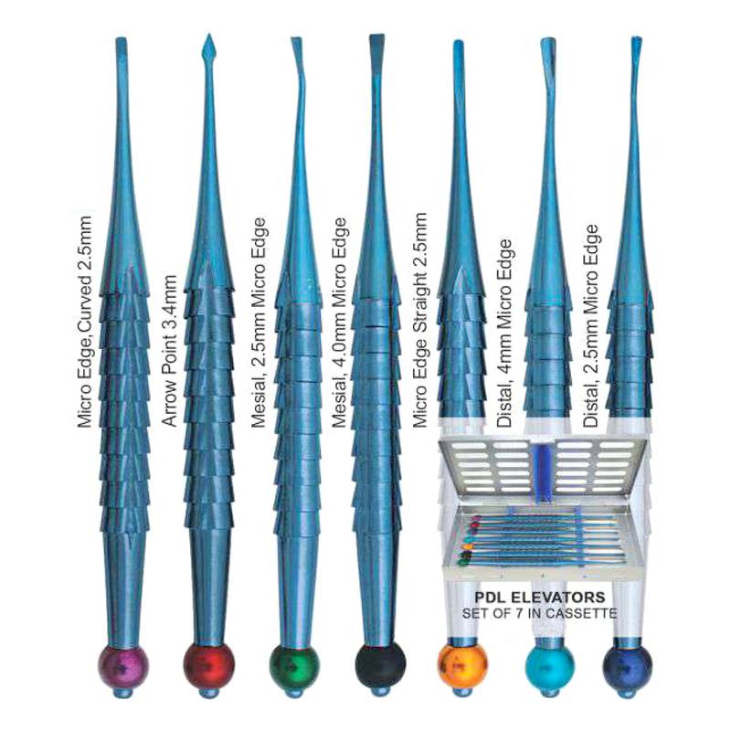 PDL Periotome Elevators Set of 7 in Cassette - Image 1